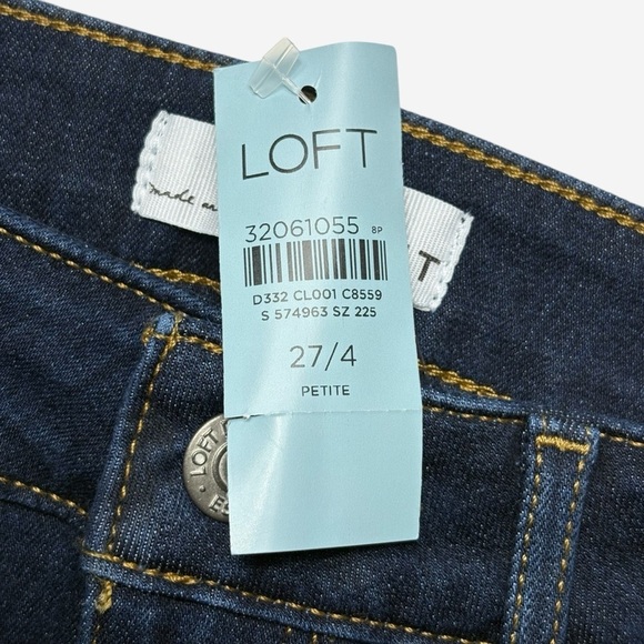 LOFT Curvy Fit High Rise Skinny Jeans 27/4 Petite Classic Dark Indigo Wash NEW - Picture 12 of 12